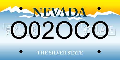 O02OCO Nevada License Plate