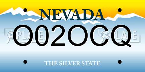 O02OCQ Nevada License Plate