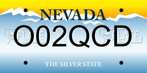 O02QCD Nevada License Plate