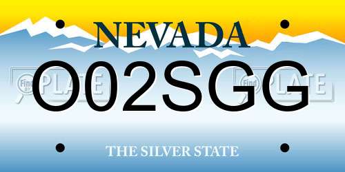 O02SGG Nevada License Plate