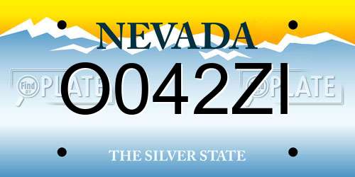 O042ZI Nevada License Plate