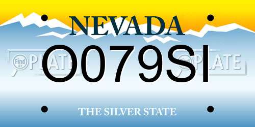 O079SI Nevada License Plate
