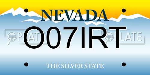 O07IRT Nevada License Plate