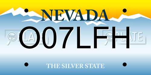 O07LFH Nevada License Plate