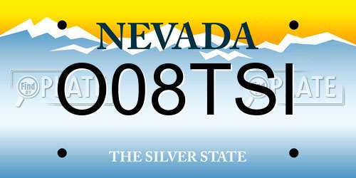 O08TSI Nevada License Plate
