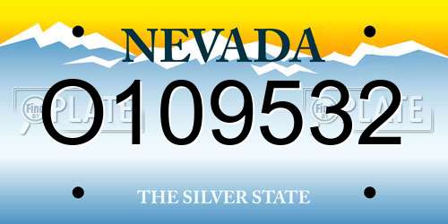 O109532 Nevada License Plate