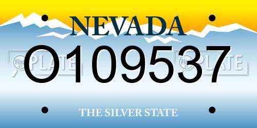 O109537 Nevada License Plate
