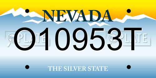 O10953T Nevada License Plate