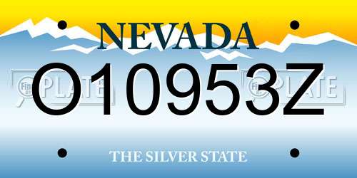 O10953Z Nevada License Plate