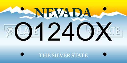 O124OX Nevada License Plate