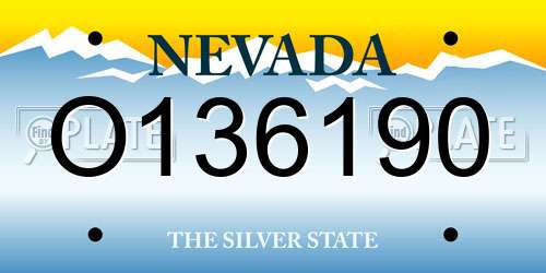 O136190 Nevada License Plate