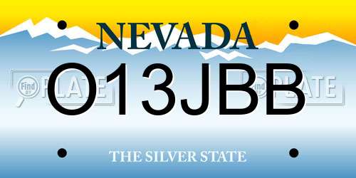 O13JBB Nevada License Plate