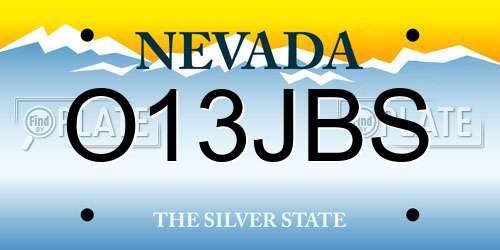 O13JBS Nevada License Plate