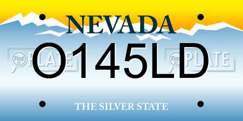 O145LD Nevada License Plate