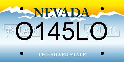 O145LO Nevada License Plate