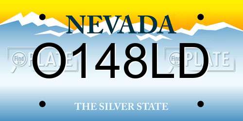 O148LD Nevada License Plate
