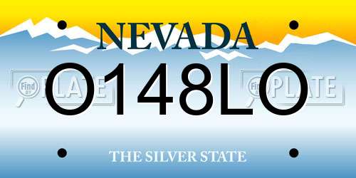 O148LO Nevada License Plate