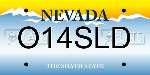 O14SLD Nevada License Plate