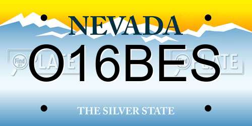 O16BES Nevada License Plate
