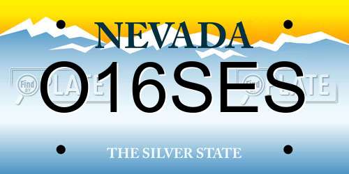 O16SES Nevada License Plate