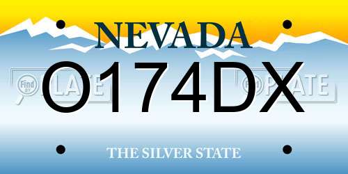 O174DX Nevada License Plate
