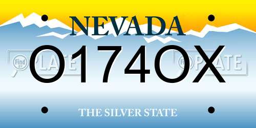 O174OX Nevada License Plate