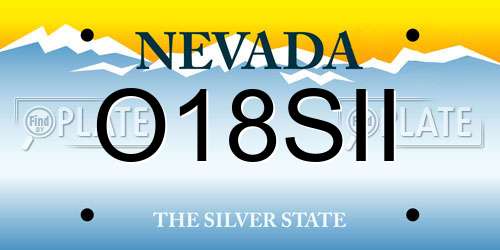 O18SII Nevada License Plate