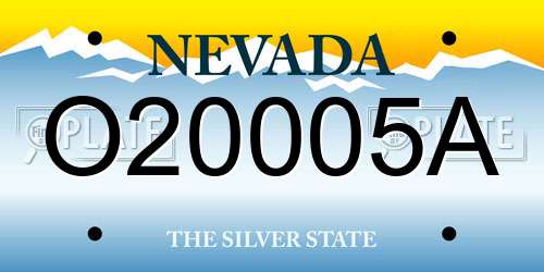 O20005A Nevada License Plate