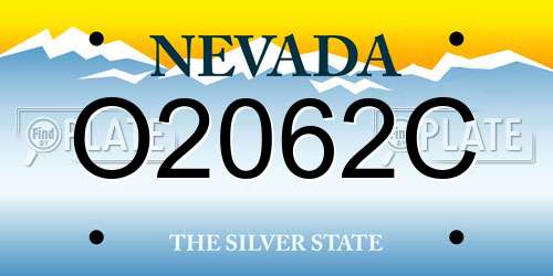 O2062C Nevada License Plate