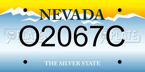 O2067C Nevada License Plate