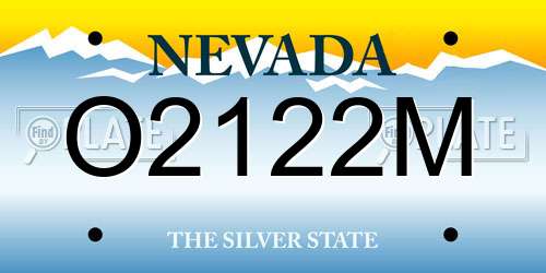 O2122M Nevada License Plate