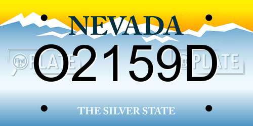 O2159D Nevada License Plate
