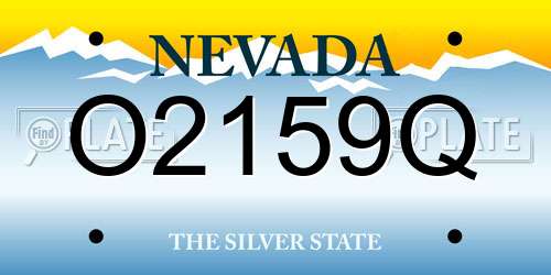 O2159Q Nevada License Plate