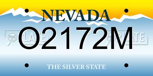 O2172M Nevada License Plate