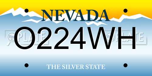 O224WH Nevada License Plate