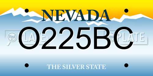O225BC Nevada License Plate