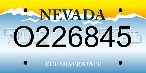 O226845 Nevada License Plate