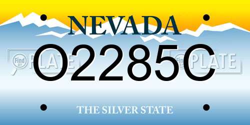 O2285C Nevada License Plate