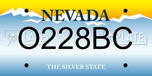O228BC Nevada License Plate
