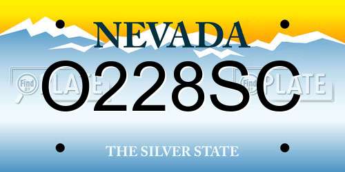 O228SC Nevada License Plate