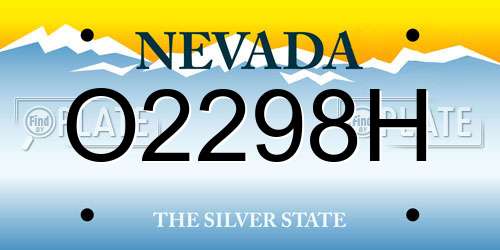 O2298H Nevada License Plate