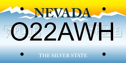 O22AWH Nevada License Plate