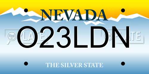 O23LDN Nevada License Plate