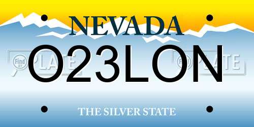O23LON Nevada License Plate