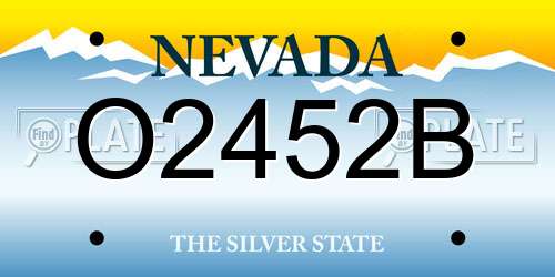 O2452B Nevada License Plate