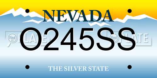 O245SS Nevada License Plate