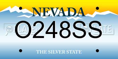 O248SS Nevada License Plate