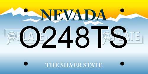 O248TS Nevada License Plate