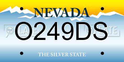 O249DS Nevada License Plate