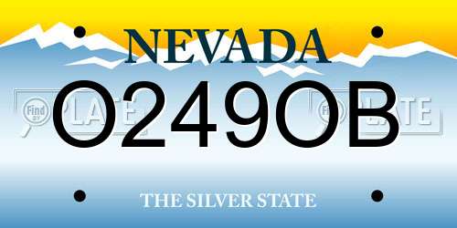 O249OB Nevada License Plate